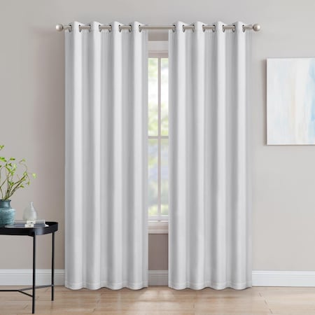 Silk Home Crescent Double Layer Total Blackout Rod Pocket Single Curtain Panel 50"x84" W0061052084WHT511